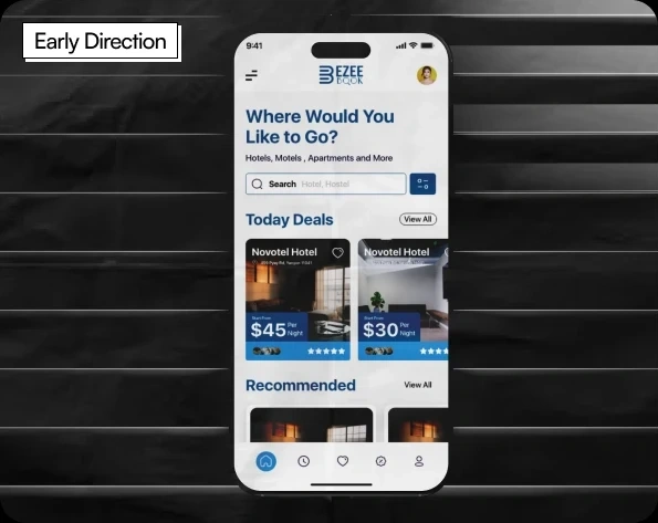 Early Direction: a browse-first homepage with deals and recommendations